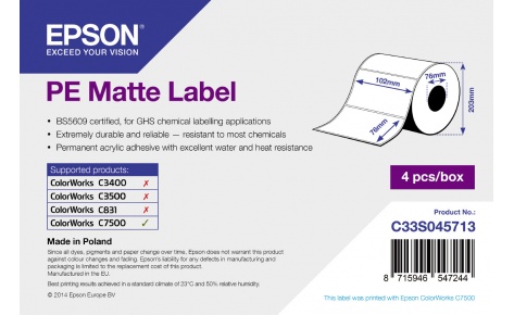 PE Matte Label   ,  : 102 x 76, 1570  (C33S045713)