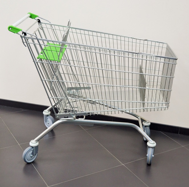 Телега для покупателей с детским сиденьем 210 литров Оцинкованная сталь Разные цвета