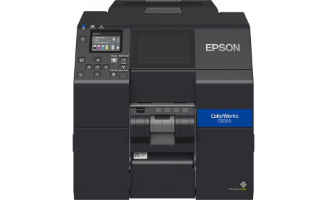 Полноцветный принтер печати этикеток  Epson ColorWorks C6000Pe (4”, 25-112мм, автоотделение подложки) C31CH76202 (1200 dpi, 119 мм, USB, Ethernet, CMYK)