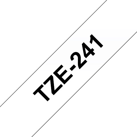 Brother 241 TZe лента стандартная ламинированная Белая 18 мм (шрифт Черный, 8 м) для принтеров Brother PT-E300VP, PT-E550WVP, PT-P750W, PT-2430PC, PT-2700VP, PT-P700, PT-9700PC