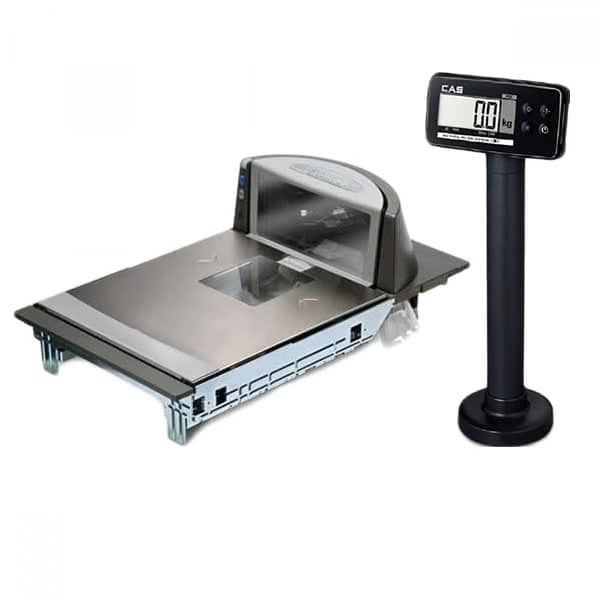 Встраиваемые весы CAS PDS II-15D для сканеров Datalogic (нерж.корпус, платформа с окном, светод.диспл., RS232)