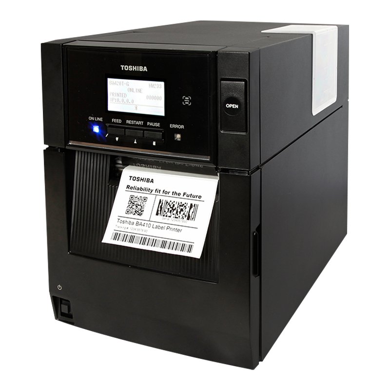 Принтер печати этикеток BA410T, 300 dpi, скорость печати - 8 дюймлв/сек, ширина печати - 4 дюйма, интерфейсы - USB, LAN, bluetooth, с демпфером крышки, плоская головка, металл  (BA410T-TS12-QM-S)