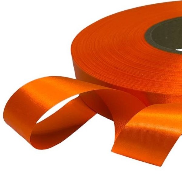 Сатин лента Оранжевый Матовый ФЛЮ 100мм*200 м*76