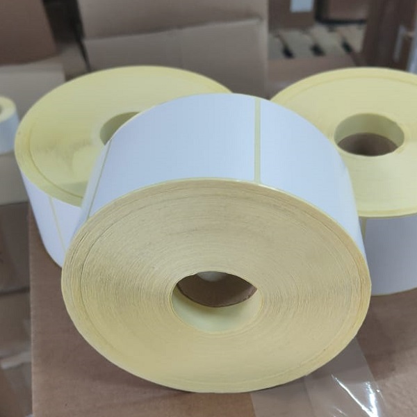 58*60 Термоэтикетки ЭКО (2000 шт/рулон). 58х60 втулка 40 мм  промышленных принтеров TSC, TOSHIBA, GODEX, ZEBRA. Желтая подложка.