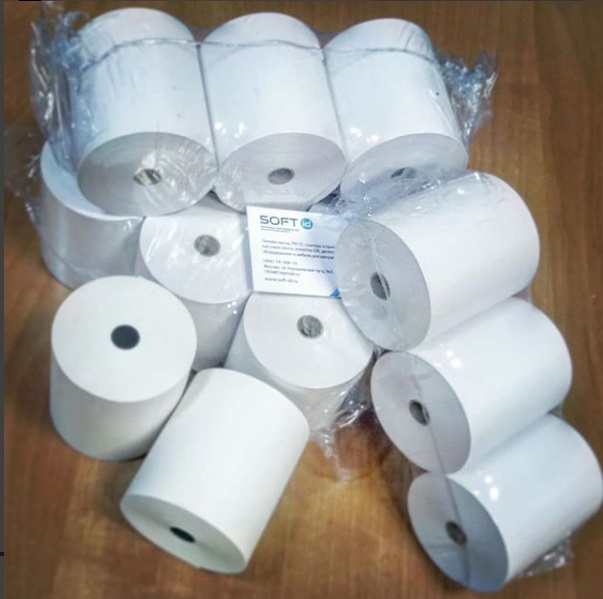 Чековая лента для ЭВОТОР 10 Термолента 57*12*30м (48гр/м2, ширина*втулка*длина, 57х12х30, 57*30, 57х30, 57*44 мм)