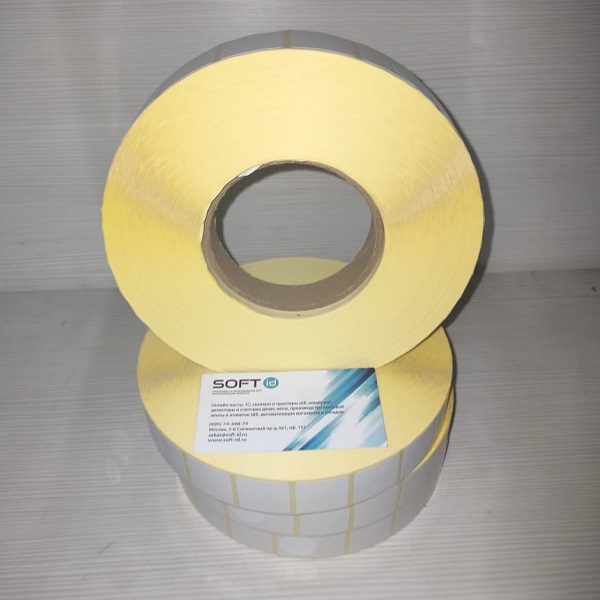 25х25 этикетки 5000 шт Полуглянцевые бумажные белые, вт 40 или 76мм