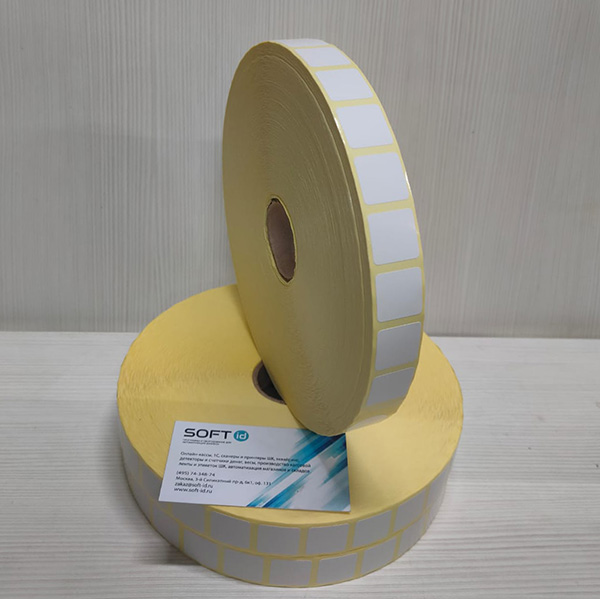 Полуглянец 20*20/10000 шт бумажные этикетки Честный знак термотрансферные (20х20 Полуглянец), вт 40 или 76