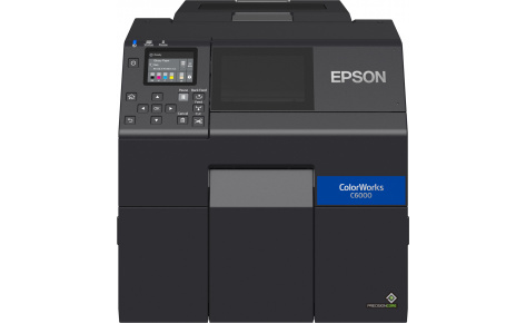 Полноцветный принтер печати этикеток  Epson ColorWorks C6000Ae (4”, автоотрезчик)_C31CH76102(1200 dpi, 119 мм, USB, Ethernet, CMYK)