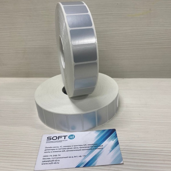 25мм*16мм 5000шт/рулон ТермоТрансферные этикетки PET-M Серебро Матовый Полиэстер