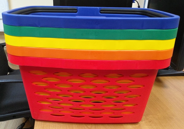 Корзина покупательская пластиковая 20 л, 2 скл. ручки Зеленая