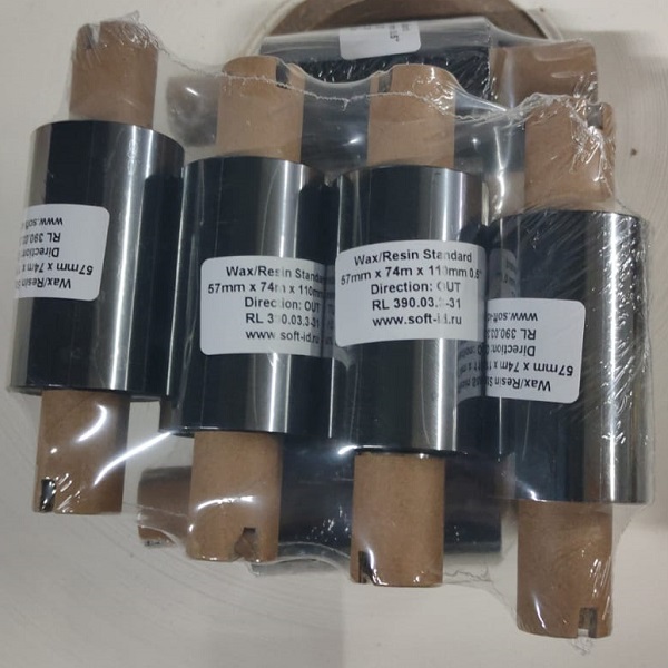 Риббон Wax-Resin OUT 57мм*74м*0.5" втулка 110 Черный (Black)